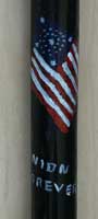 Custom hand carved walking stick - Painted Flag