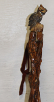 Custom walking stick by Stanley D. Saperstein Artisans of the Valley Owl on Diamond Willow