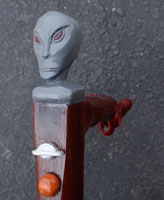 Custom alien theme walking stick by Stanley D. Saperstein
