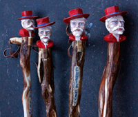 Colonel Rebel - Ole Miss Walking Stick custom made Artisans of the Valley Stanley D. Saperstein